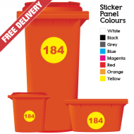 Wheelie Bin Sticker Numbers Round Style (Pack Of 6)